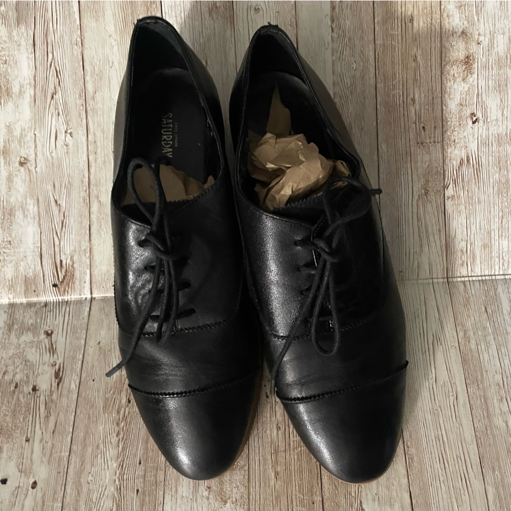 Kate Spade Saturday Black Leather Oxford Black 8 - Picture 7 of 11